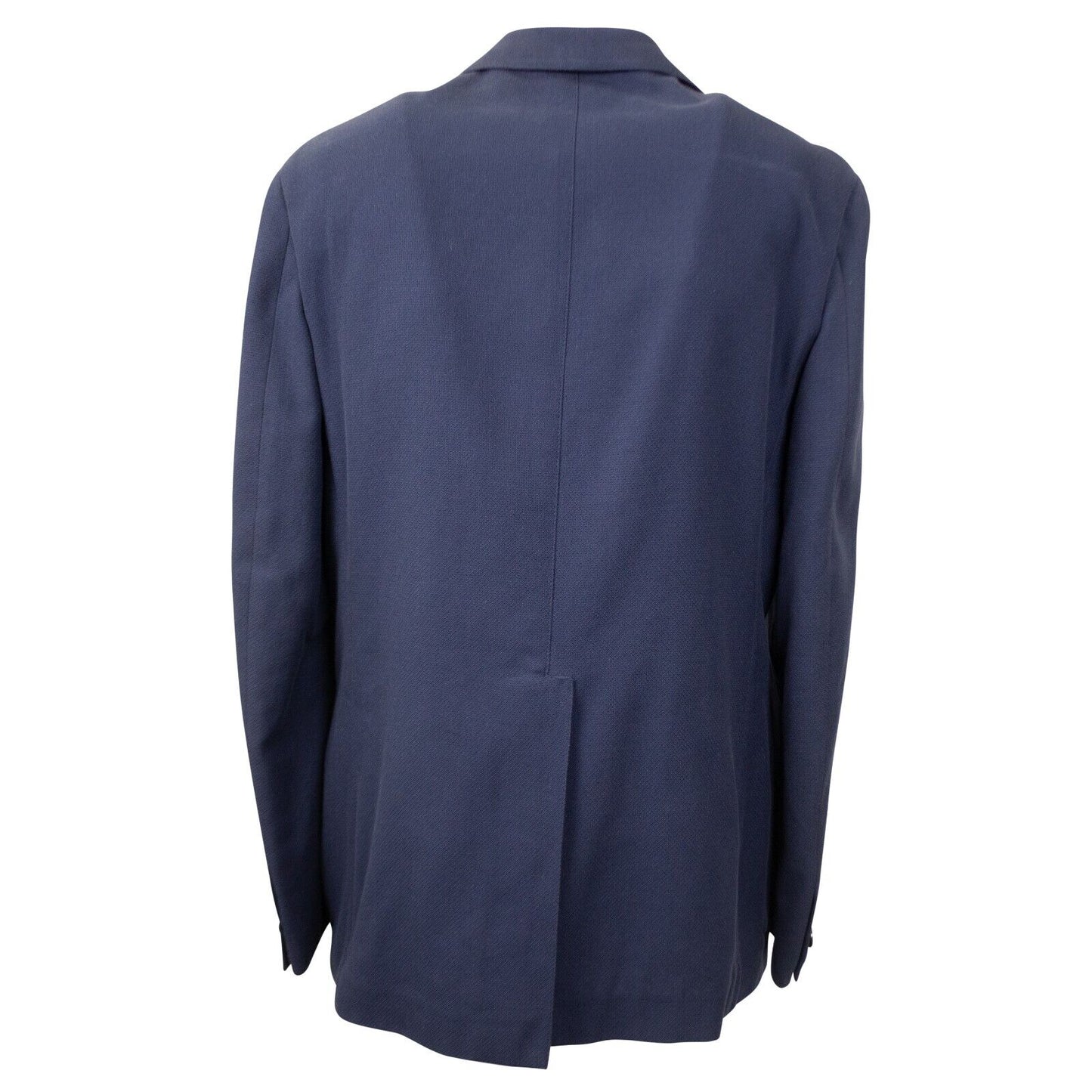 Navy Cotton Blend Single Breasted Blazer