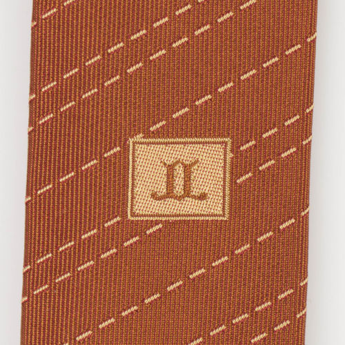 John Lobb Silk Striped Neck Tie - Camel Brown