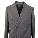 Dark Grey Cotton Double Breasted Suit