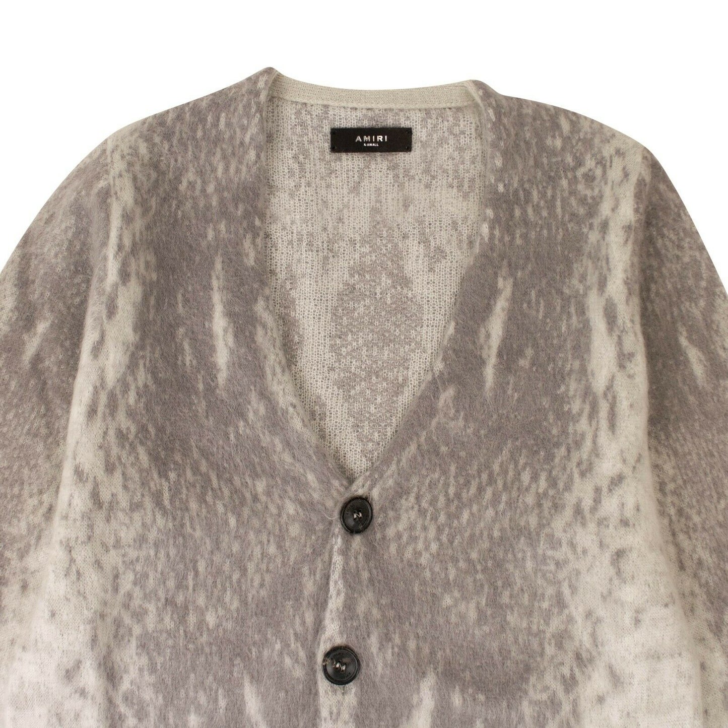 Amiri Oversized Snakeskin Print Cardigan Sweater - Gray