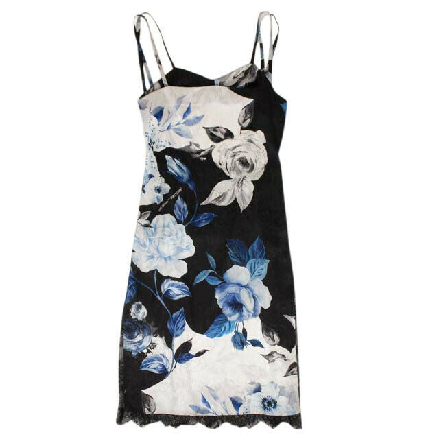 Off-White C/O Virgil Abloh Floral Print Dress - Black/Blue