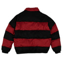 Red And Black Striped Down Padded Jacket