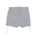 Unravel Project Light Leather Plonge Lace-Up Shorts - Gray