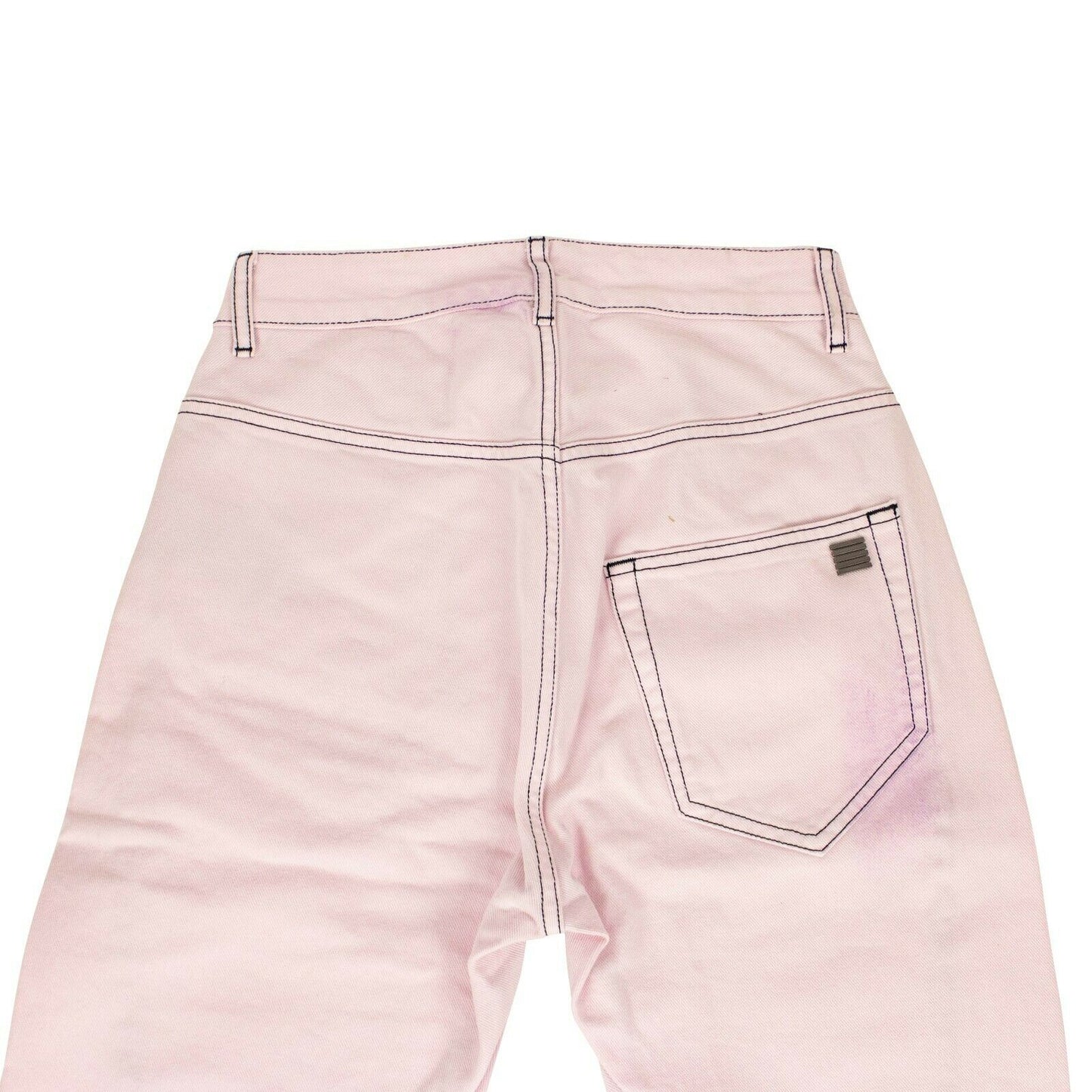 Palm Angels Cotton Curved Seam Jeans Pants - Pink