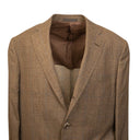 Brown Plaid Wool Blend Single Blazer