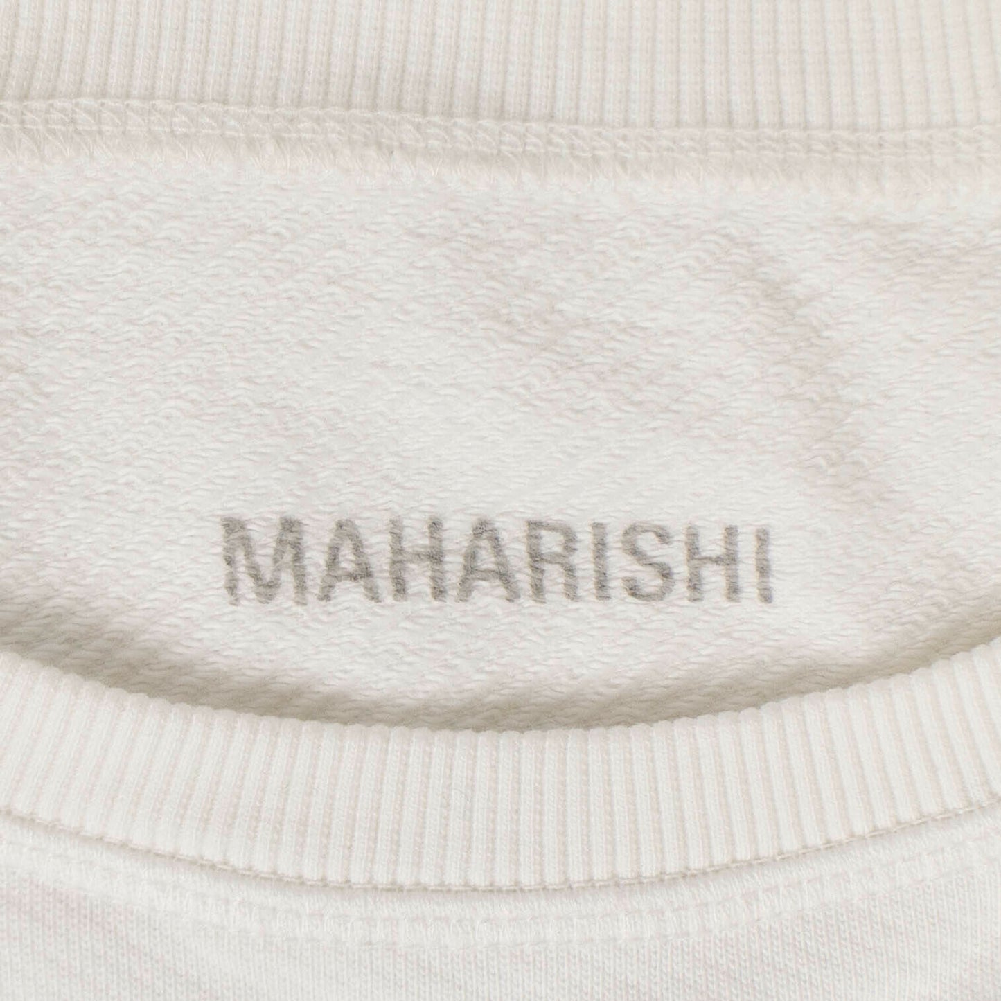 Maharishi Cotton Stencil Dragon Chest Crew Sweater - White