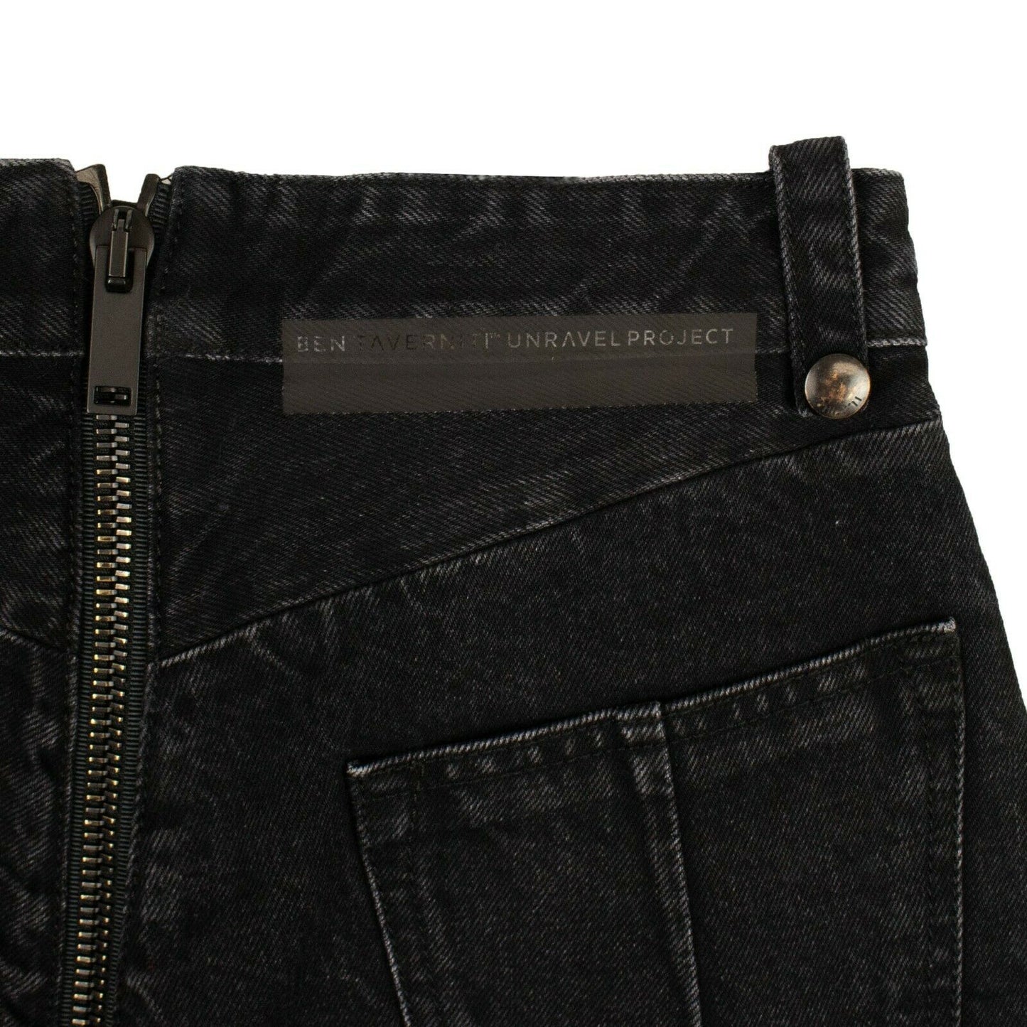 Unravel Project Denim Distressed Hem Short Pants - Black