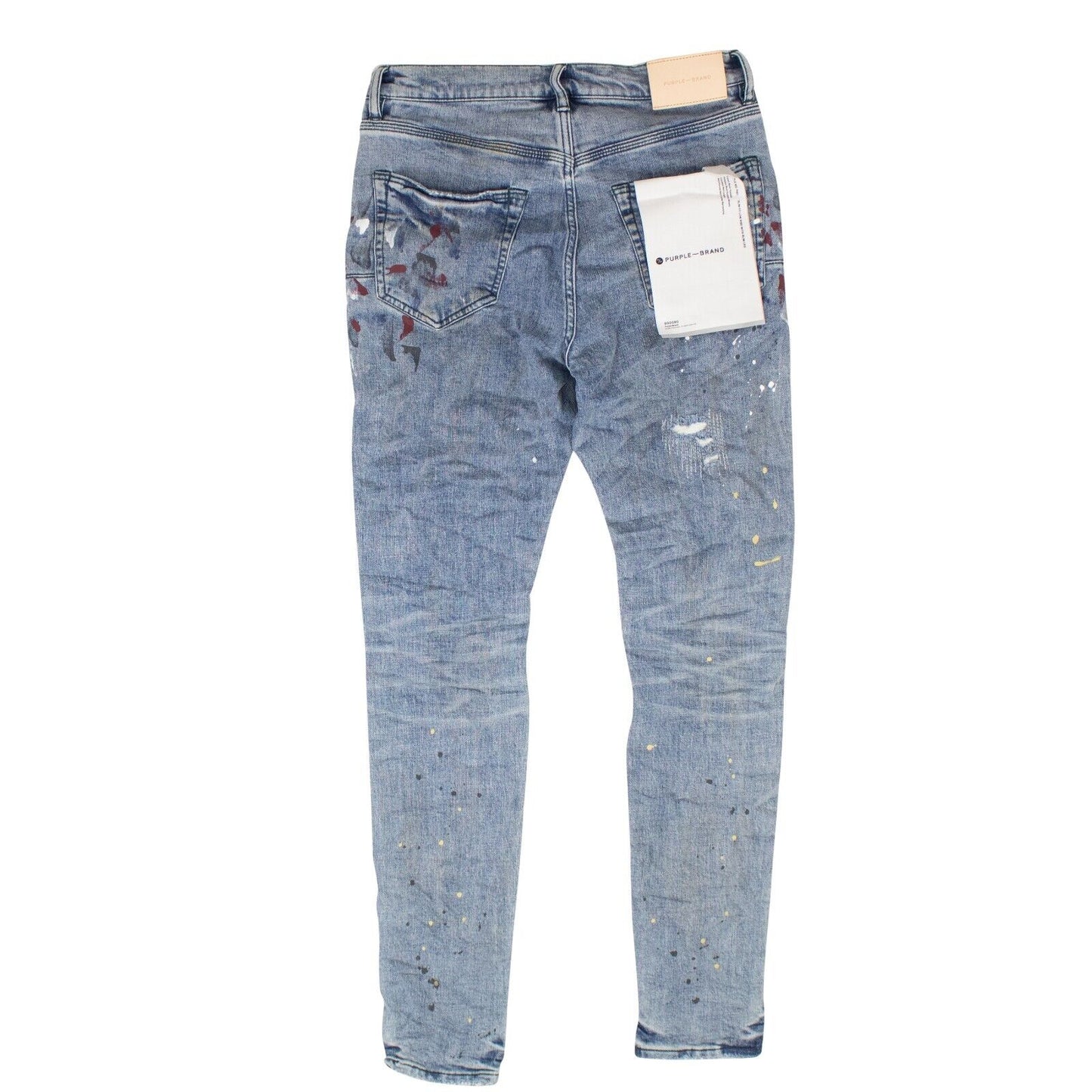 Indigo Faded Paint Repair Jeans