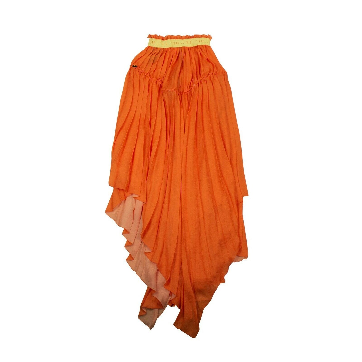 Pleated Drawstring Dress - Orange