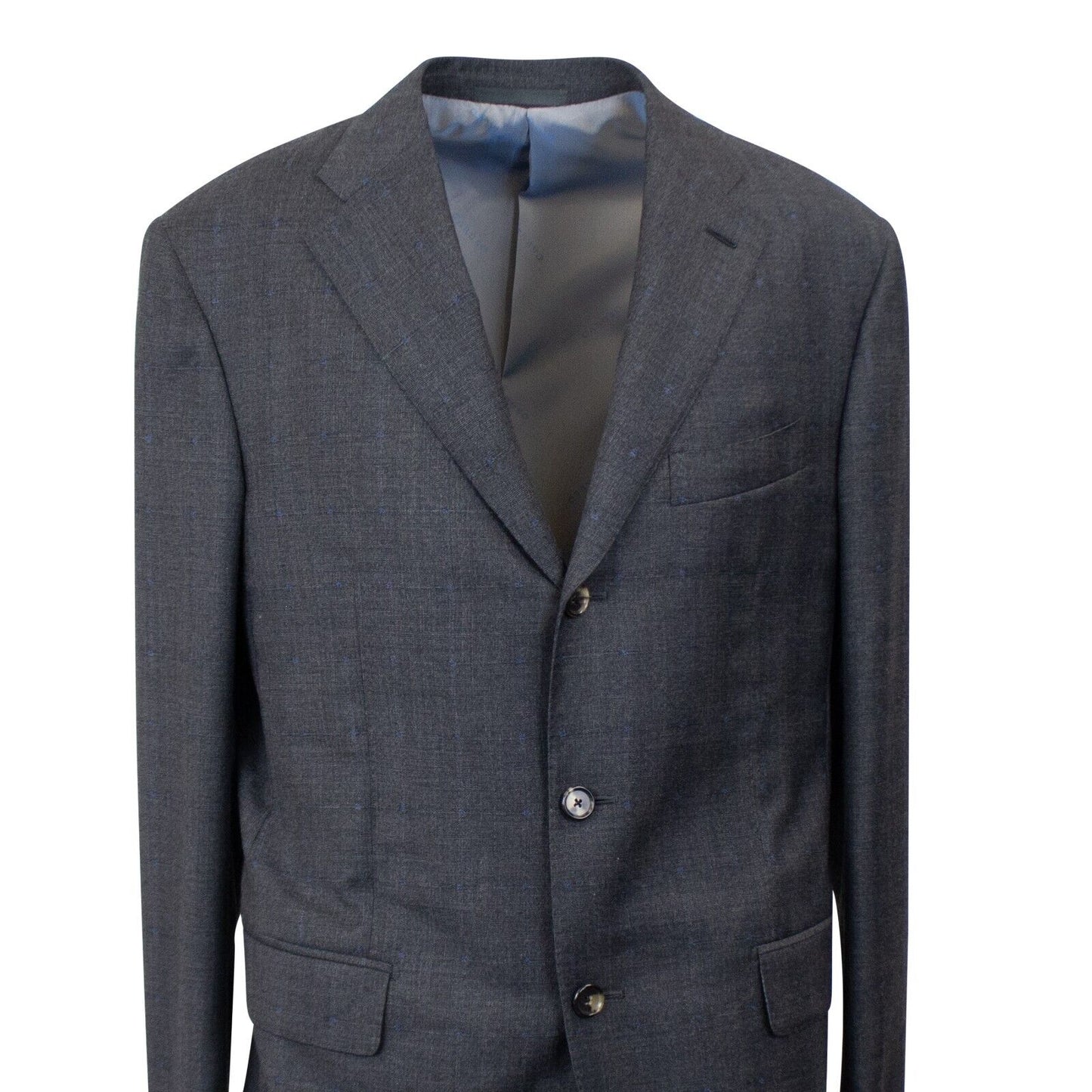 Grey Wool Single Breasted Suit