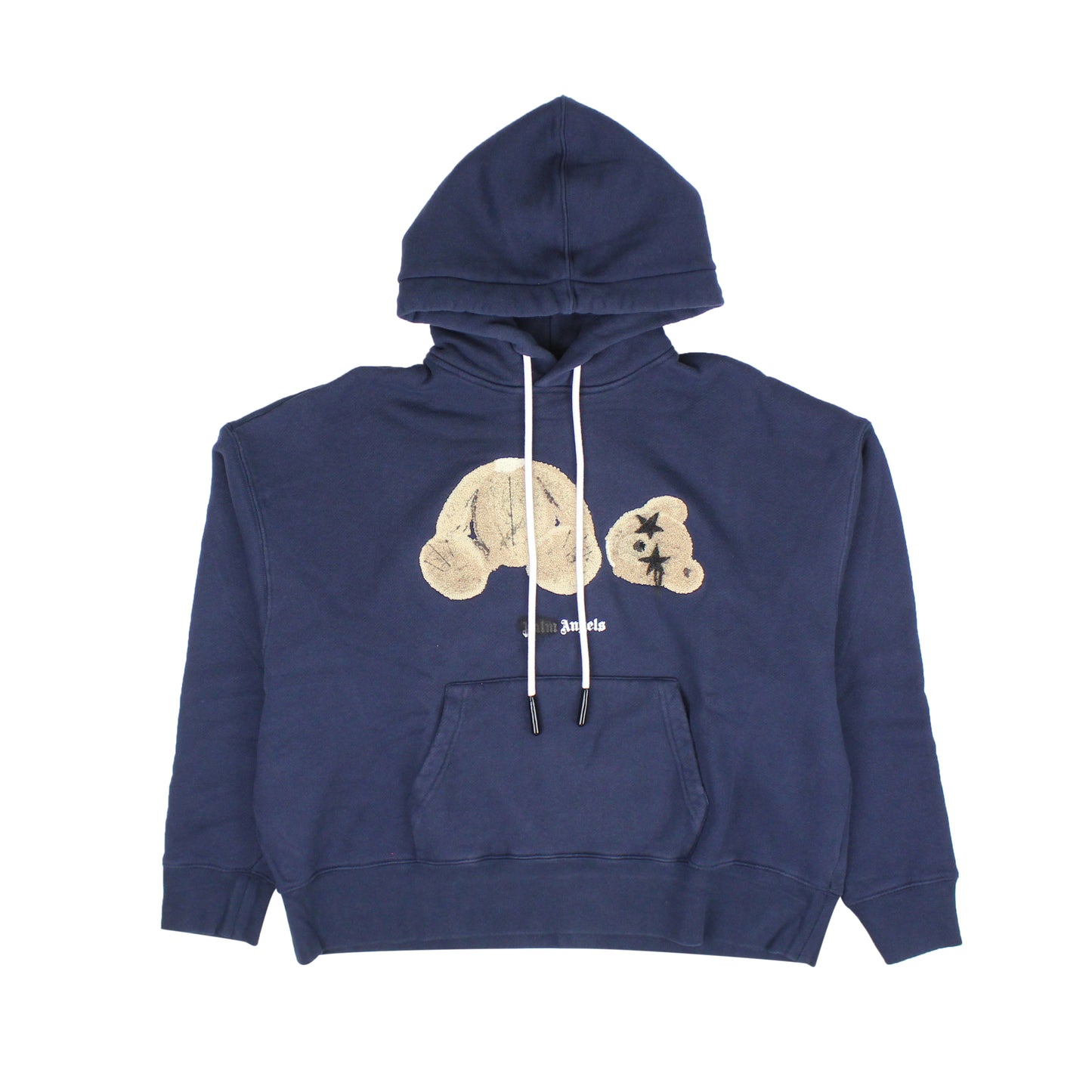 Palm Angels Spray Bear Hoodie - Navy Blue