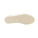 Green And White Leather Skeleton Toe Slip On Sneakers
