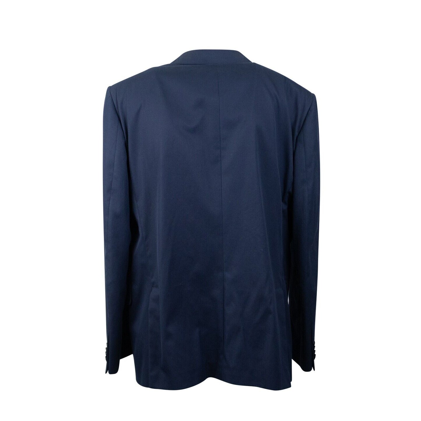 Navy Cotton Single Breasted Blazer