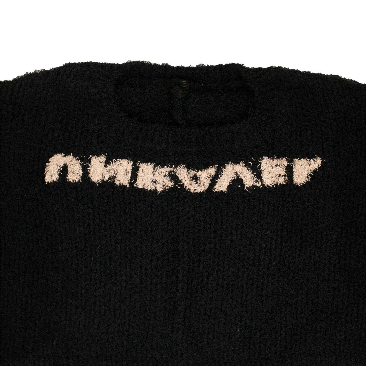 Unravel Project Cropped Crew Neck Sweater - Black