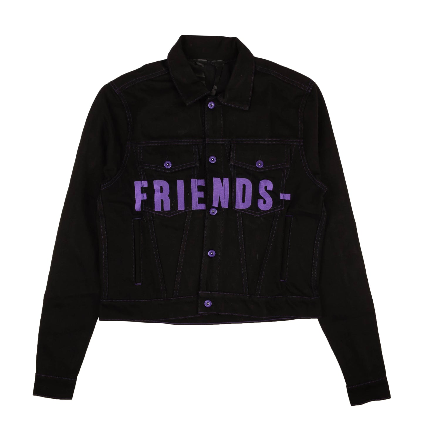 Vlone Friends Embroidery V Graphic Jacket - Black/Purple