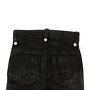 Unravel Project Leather Distressed Lace Up Skinny Pants - Black