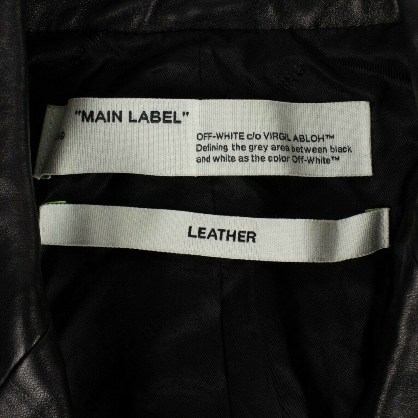 Off White C/O Virgil Abloh Leather Blazer Jacket - Black