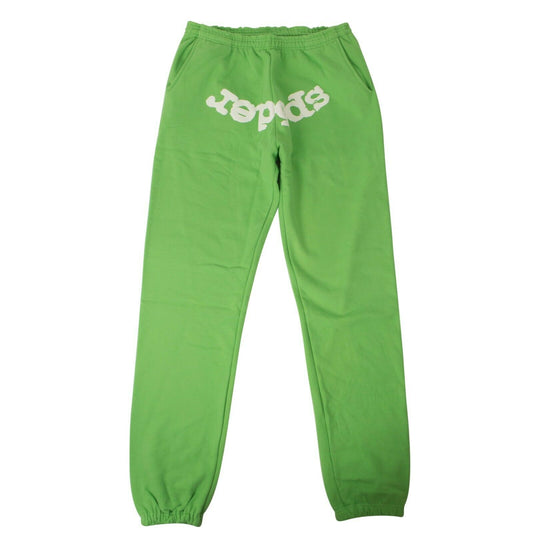 NWT SP5DER Green Cotton Logo Print Sweatpants