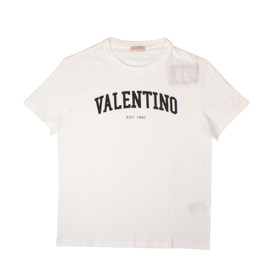Valentino Cotton T-Shirt With Valentino Print - White