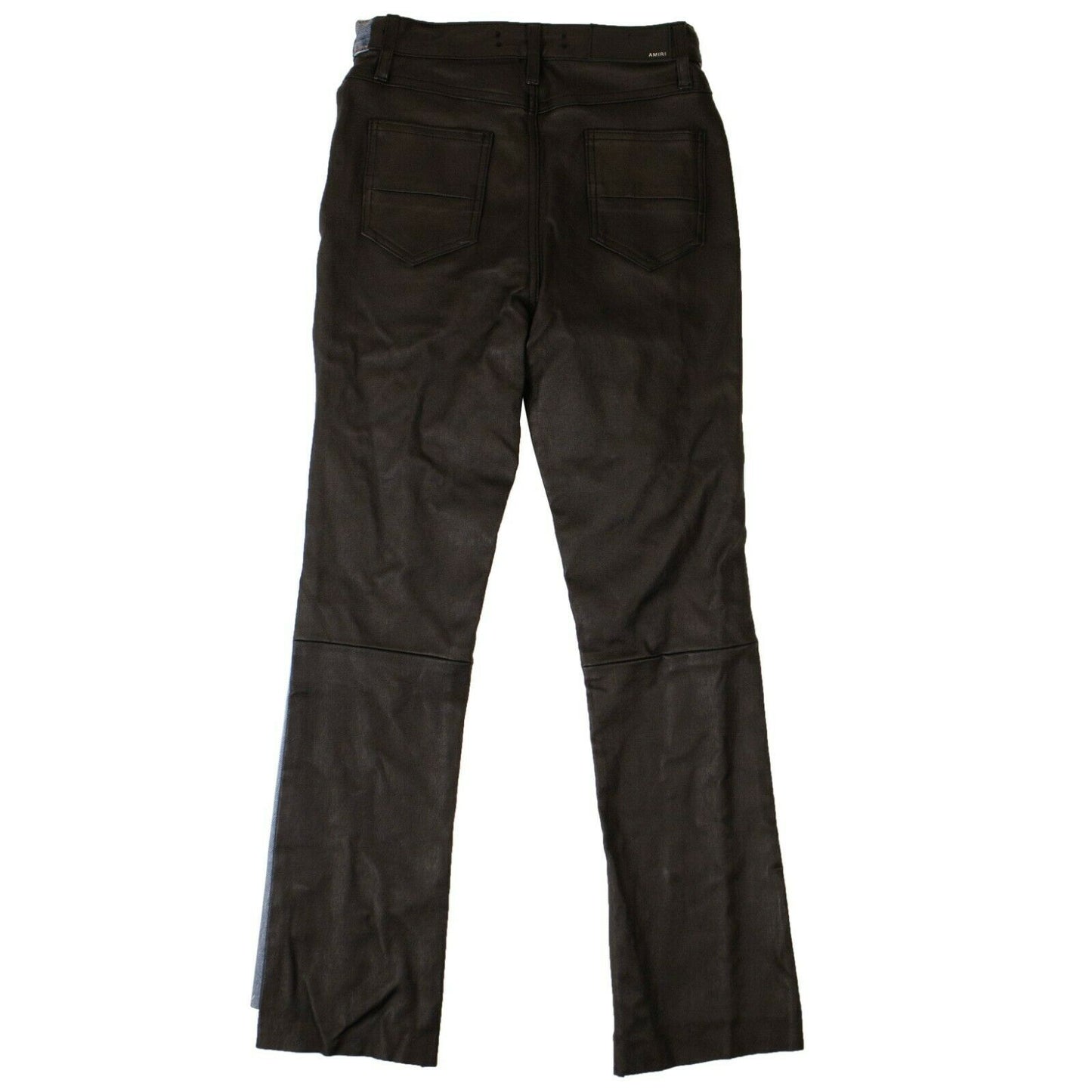 Amiri Denim Leather Jeans- Blue/Black