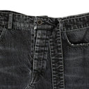 Unravel Project Denim Plaid Asymmetric Skirt - Black