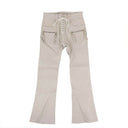 Unravel Project Ice Leather Lace-Up Front Cropped Pants - Gray