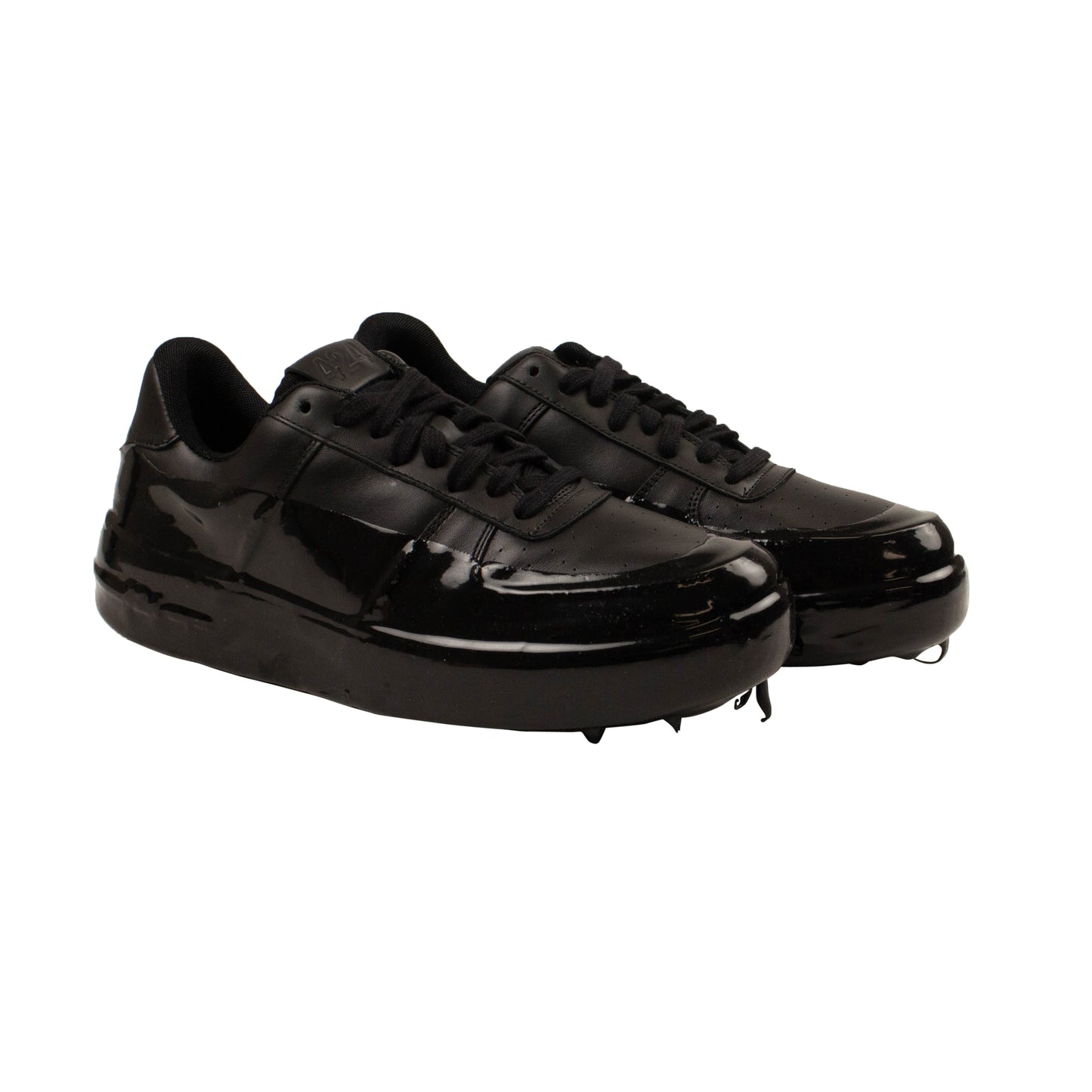 424 On Fairfax Wax Dipped Low Top Sneakers - Black