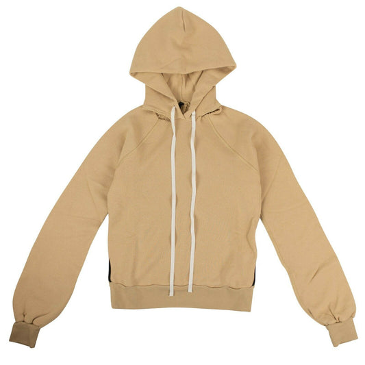 Unravel Project Cut Out Shoulder Hooded Sweatshirt - Tan