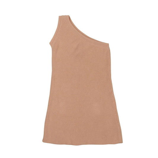 Unravel Project Cotton One Shoulder Knit Mini Dress - Pink