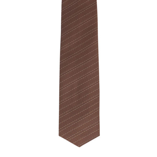 John Lobb Silk Striped Neck Tie - Brown