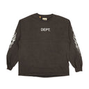 Gallery Dept. Flames Logo Long Sleeve T-Shirt - Gray
