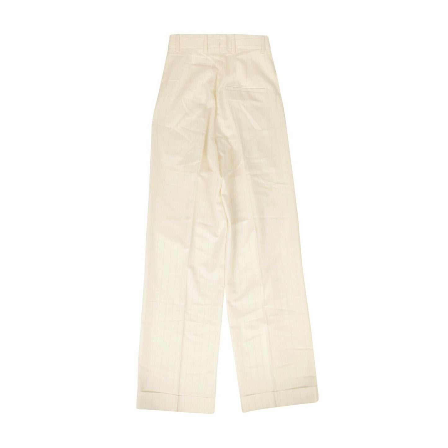 Casablanca Wool Rio Pink Pinstriped Wide Leg Suit - Cream