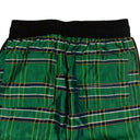 Men's Green Silk Plaid Track Pants