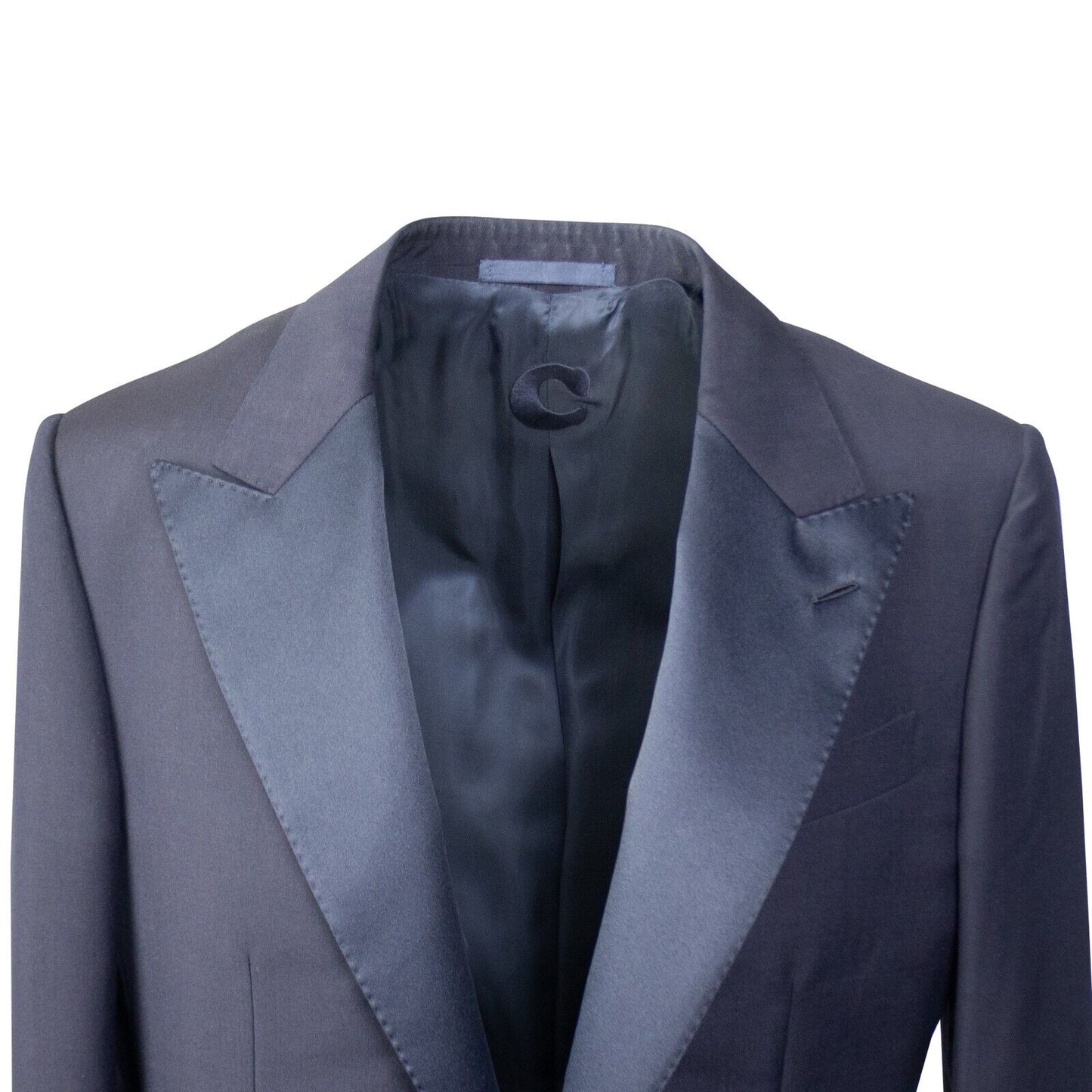 Navy Wool Blend Single Breasted Blazer