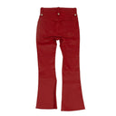 Unravel Project Leather Cropped Plonge Lace-Up Pants - Red