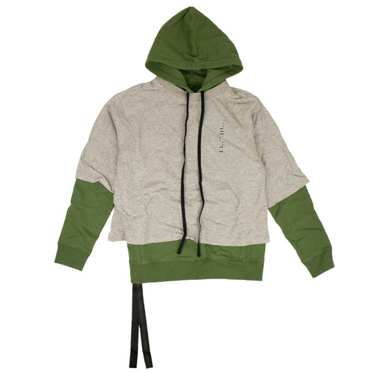 Unravel Project Layered Hoodie - Green/Gray