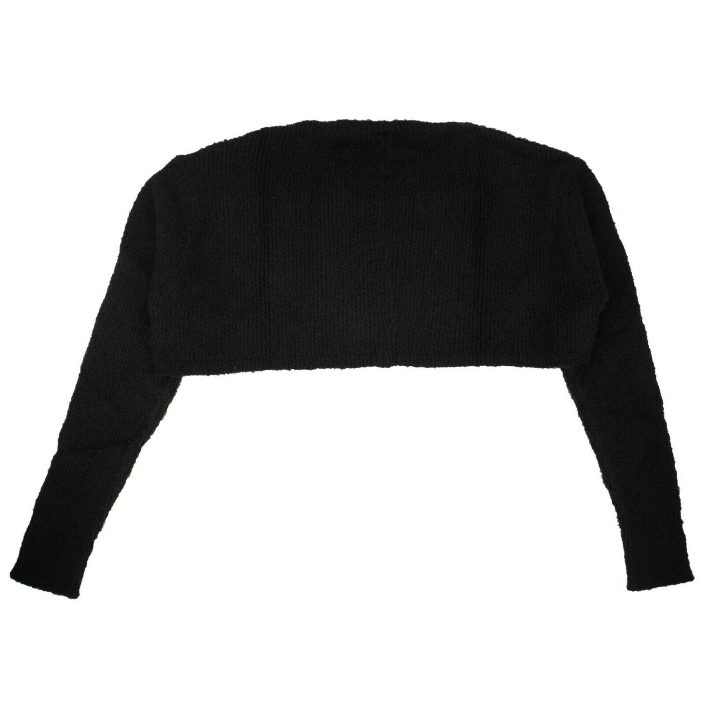 Unravel Project Cropped Crew Neck Sweater - Black