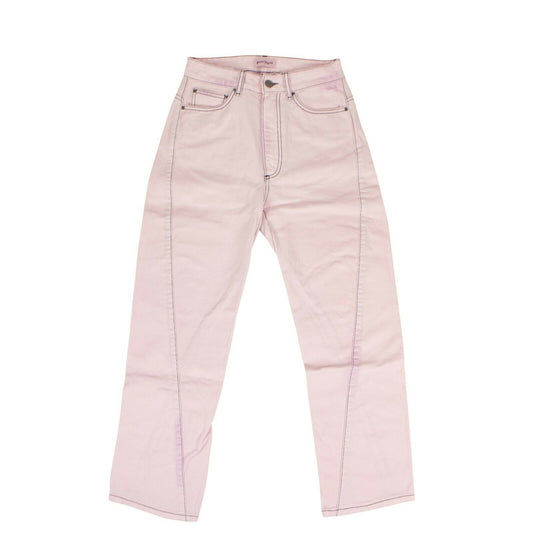 Palm Angels Cotton Curved Seam Jeans Pants - Pink