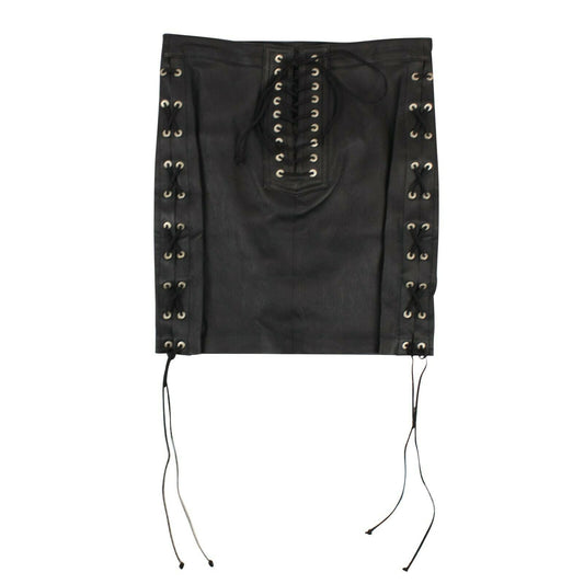 Unravel Project Leather Corset Detail Mini Skirt - Black