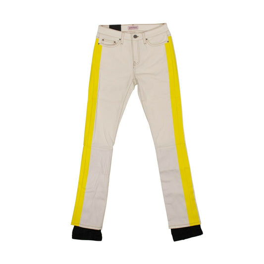 Palm Angels Denim Yellow Stripped Stretch Jeans Pants - White