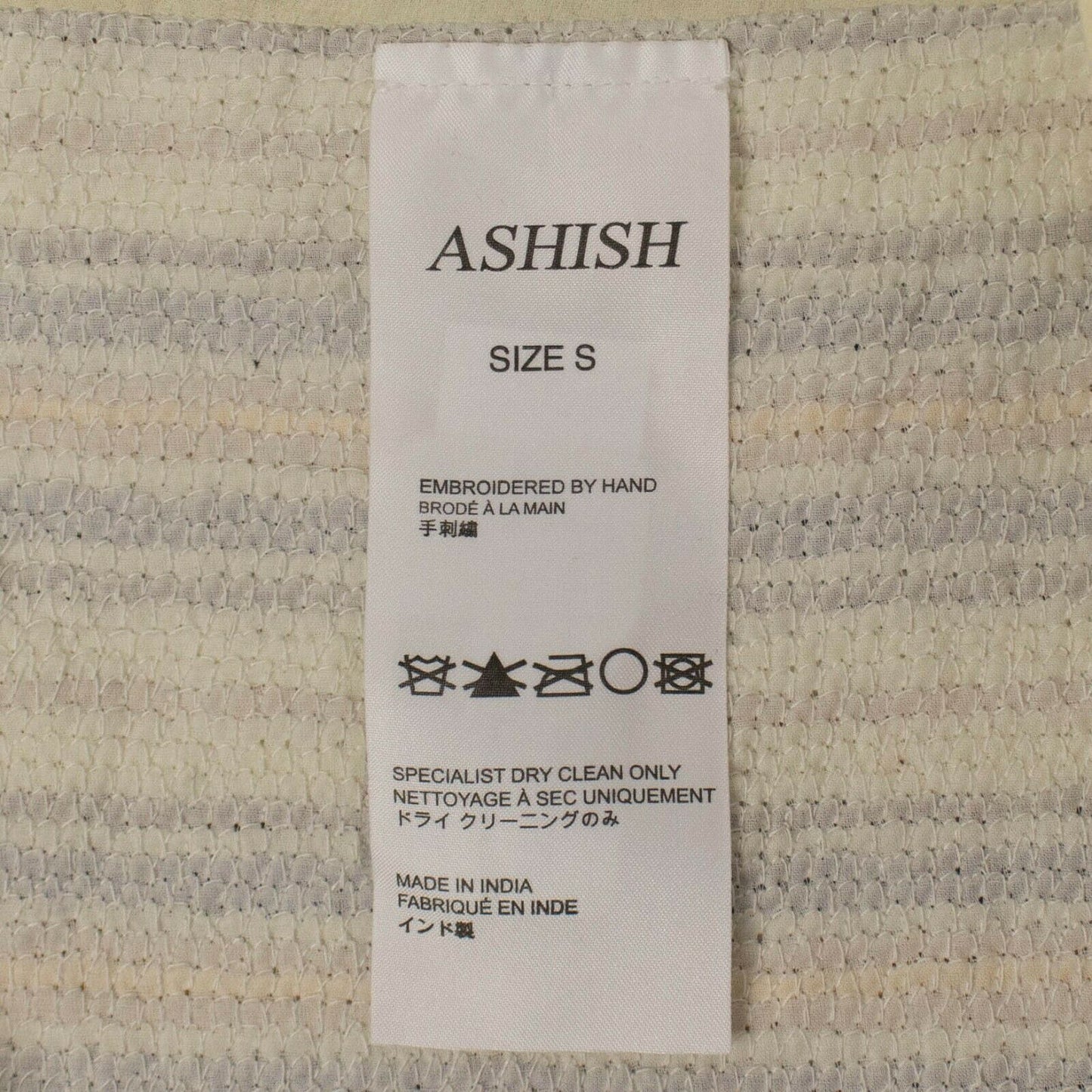 Ashish Sequin Cream And Multicolored Striped Mini Slip Dress