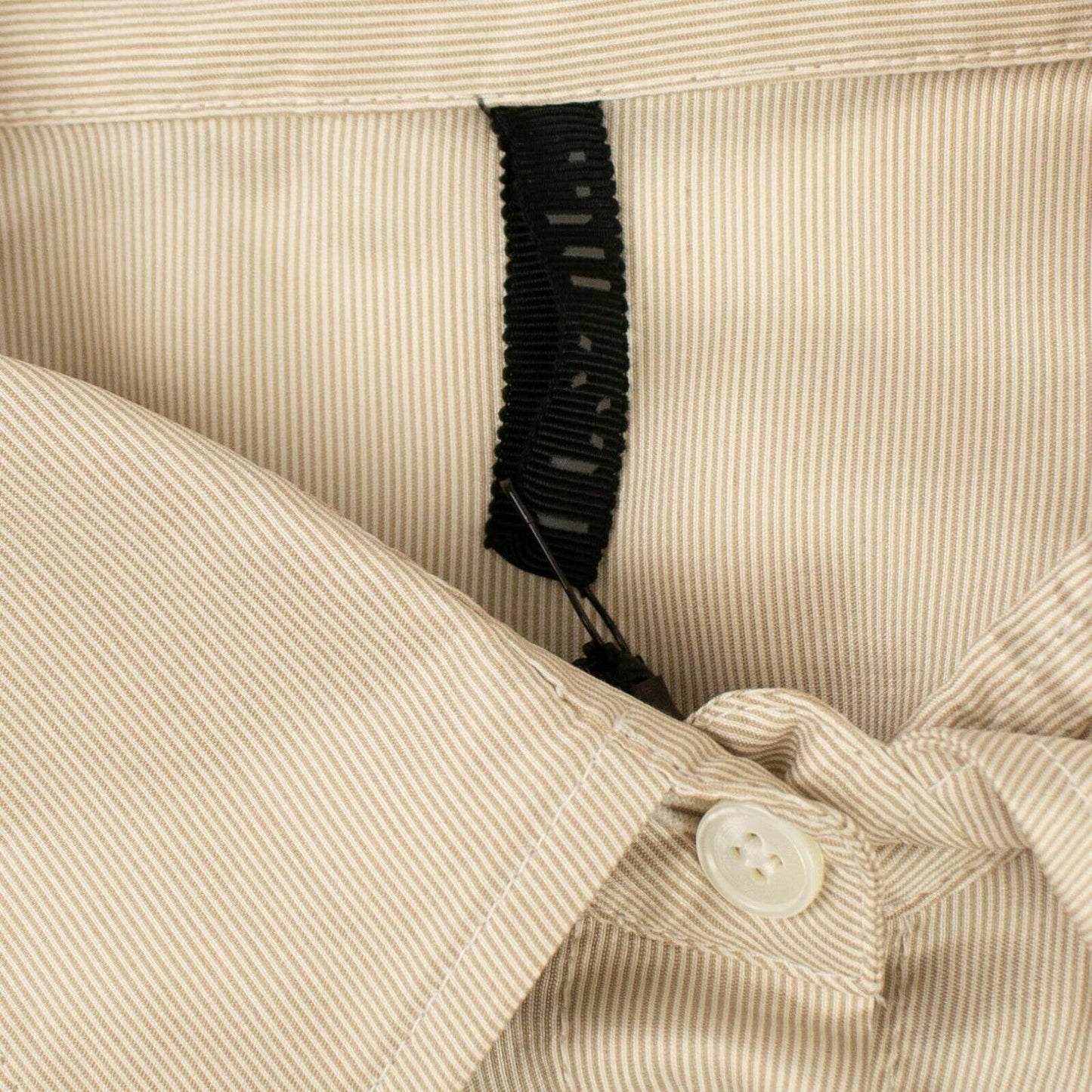 Unravel Project Silk Striped Button Down Shirt - Beige