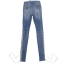 Unravel Project Denim Cotton Lace Up Skinny Jeans Pants - Blue