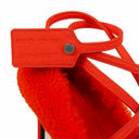 Off-White C/O Virgil Abloh Furry Zip Tie Heels - White