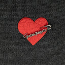 Gray Wool 'Pin My Heart' Zip Detail Sweatshirt