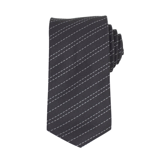 John Lobb Silk Striped Neck Tie - Black