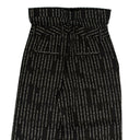 Unravel Project Striped Wide Leg Pants - Black