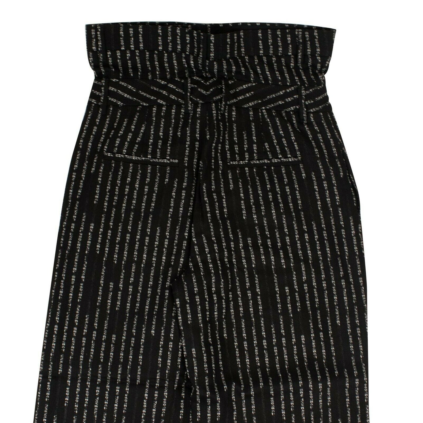 Unravel Project Striped Wide Leg Pants - Black