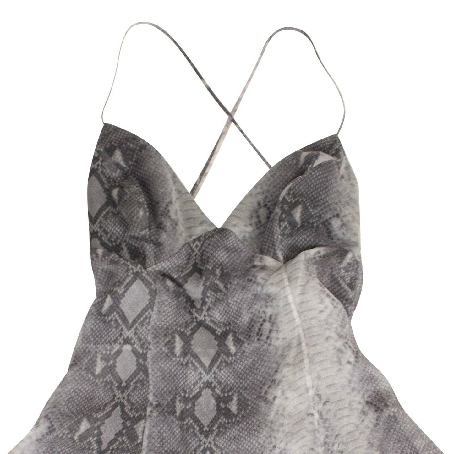 Amiri Silk Snake Print Long Dress - Gray
