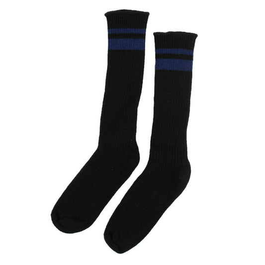 Unravel Project Ribbed Mid Length Socks - Black/Blue